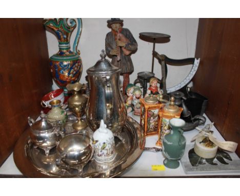 SECTION 16.   Four Hummel figures of children, various other ceramics, collectors’ metalware, etc including a silver handled 