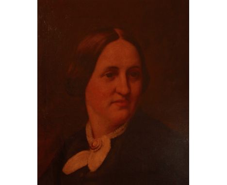 Late Victorian, portrait of a lady, unsigned, oil on canvas, 30 x 40cm.