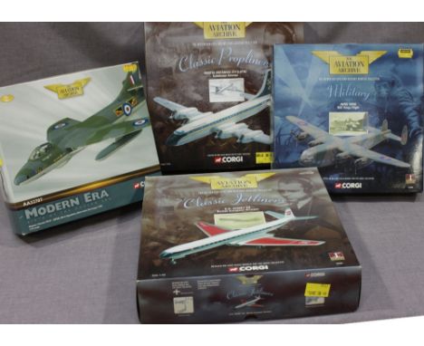 A collection of boxed Corgi die-cast aircraft models from the 'Aviation Archive', series, as new in original boxes, (11) and 