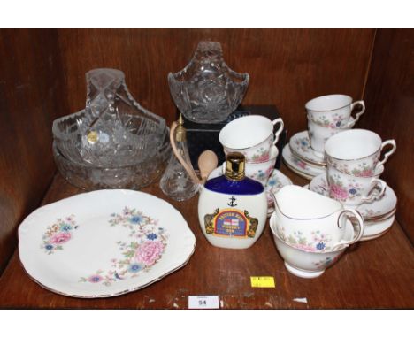 SECTION 54.  A Royal Kent floral decorated tea service of twenty-three pieces, and various glassware and other items.