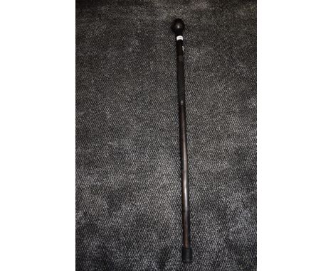 An African tribal club or Knobkerrie, possibly a leaders judgement club, cut down into a walking stick