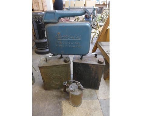 Four vintage petrol cans 