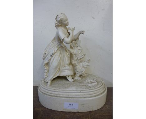 A French painted figural table lamp base 