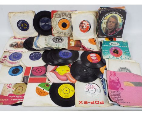 A quantity of 7" vinyl records to include The Rolling Stones, ABBA, The Carpenters, The Sweet, Petula Clark and other.