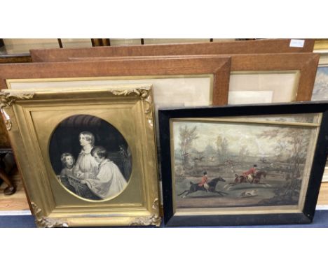 Archibald S. Worthey, photolithograph, Grouse Shooting, signed in pencil, 51 x 82cm, a similar pair of prints by Douglas Adam