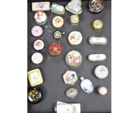 Twenty five limoges and Worcester and other ceramic and enamel boxes