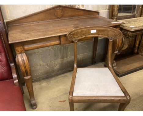 An early Victorian oak console table, width 126cm depth 58cm height 96cm