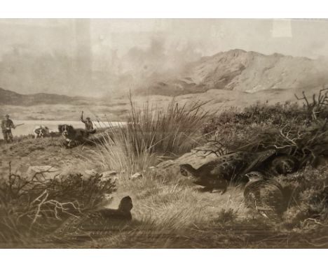 Archibald Thorburn, lithograph, Partridge and beaters, signed in pencil, overall 44 x 55cm