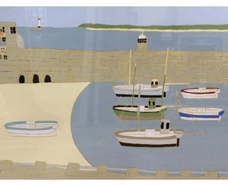 Bryan Pearce (1929-2006), St Ives Society of Artists, 'Toward Godrevy Facing Smeaton Pier', lithograph in colours, signed, da