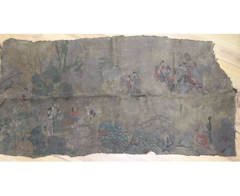 An early Chinese fine brocade panel