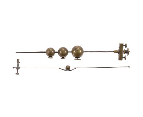 Two fusee adjusting rods, unsigned, probably English, first half of the 19th century   The first with clamp incorporating thr