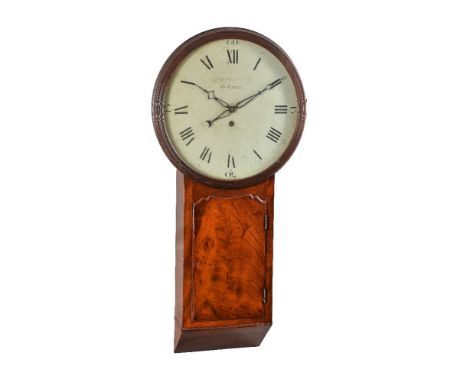 A Regency mahogany tavern timepiece, R. Fletcher, Chester, early 19th century   The four pillar single weight driven movement