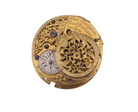 A fine and rare Queen Anne verge pocket watch movement, Thomas Tompion and George Graham, London, number 4650, circa 1713   T