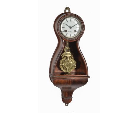 ϒAn unusual French Louis Philippe rosewood wall clock, Henry Marc, Paris, circa 1840 The circular eight-day countwheel bell s