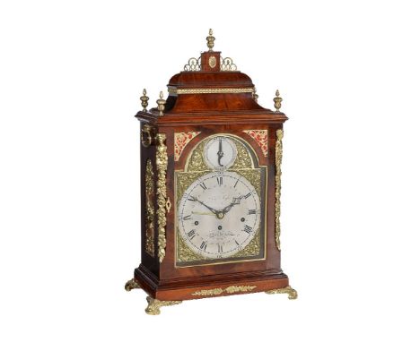 A fine George III brass mounted mahogany quarter-striking table clock, John Taylor, London, circa 1780   The six pillar tripl