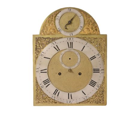 A George III eight-day longcase clock movement and dial, William Clark, York, circa 1780   The for pillar rack and bell strik