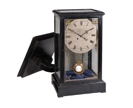 A large ebonised five-glass bracket clock, unsigned, late 19th century   The rectangular French eight-day countwheel gong str