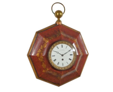 A French tole peinte mural wall timepiece, Paul Garnier, Paris, mid 19th century   The circular eight-day single train moveme