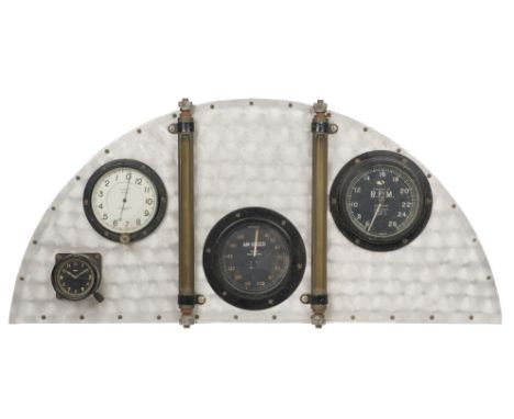 Cockpit Instruments. A WWII period aircraft instrument panel, comprising Air Speed Luminous Ogilvie Indicator, calibrated for