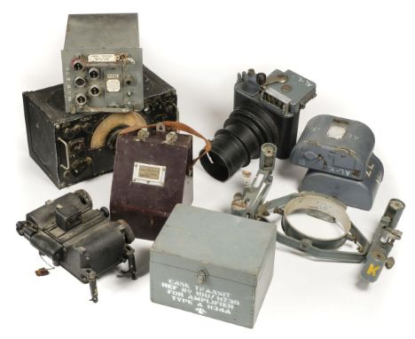 RAF Instruments. A collection of WWII RAF instruments, comprising a reconnaissance camera, finished in grey stamped Body Came