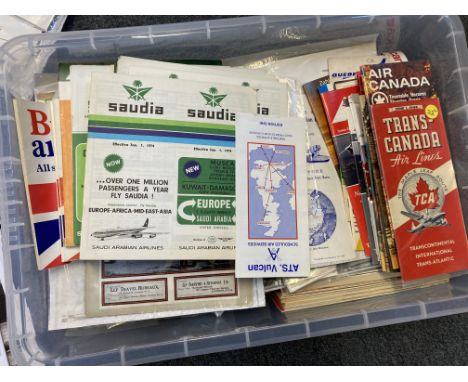 Civil Aviation. A mixed collection of civil aviation ephemera, including timetables circa 1970s for Air Canada, Nordair, AirB
