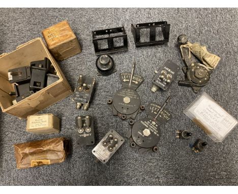 RAF Instruments. A collection of WWII Air Ministry instruments, including three Auto Controls Steering Lever Mk IV (one with 