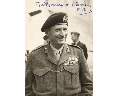 Montgomery (Bernard Law, 1887-1976). British Field Marshal of World War II. Signed photograph, 'Montgomery of Alamein F.M.', 