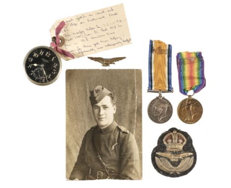 Family Group. A WWI pair to 2nd Lieutenant C.H. Foote, Royal Flying Corps Later Royal Air Force British War and Victory Medal