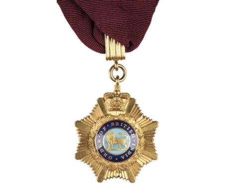 Order of British India, 1st Class, 1st type neck badge, gold and enamel, the reverse with screw-nut, good very fine QTY: (1)N