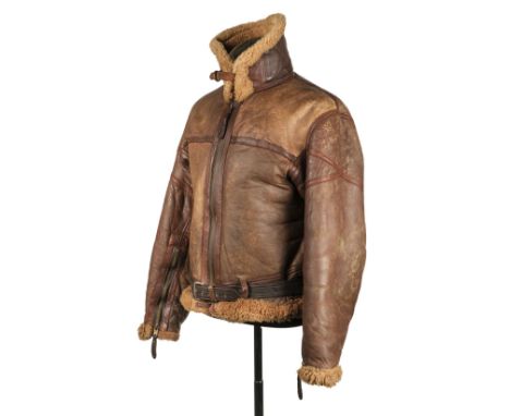 Flying Jacket. A WWII RAF Irvin flying jacket reputedly worn by Flight Lieutenant Percival Rosser, 276 Squadron (size 4?), th