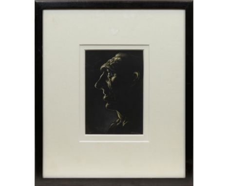 * PETER HOWSON OBE,HEAD STUDY 4pastel on paper, signed and dated '0420cm x 13.5cmMounted, framed and under glass