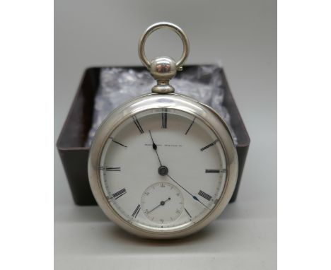 A coin silver cased National Watch Co. pocket watch with Elgin movement, case a/f
