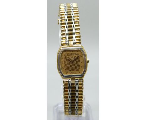 An 18ct gold plated Christian Dior bracelet watch, corrosion verso, 21mm including crown