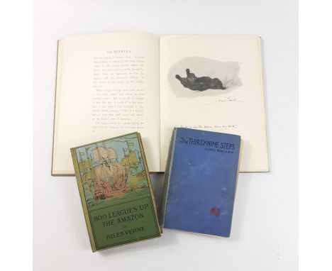 A FIRST EDITION copy of THE THIRTY NINE STEPS by John Buchan published Blackwood and Sons 1915, has sustained some water dama