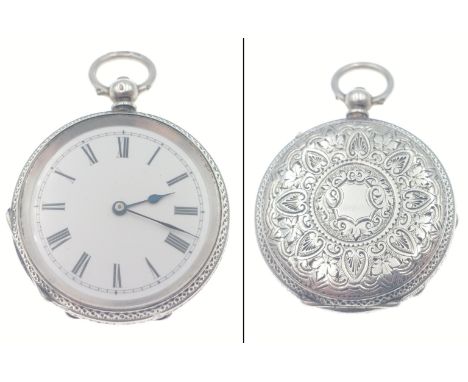 935 stamped VINTAGE ladies Silver watch with plain white dial and Roman Numerals - gross weight 37.64g approx and dimension 3