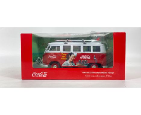 Boxed as new COCA-COLA Volkswagen T1 bus (93641) complete with surf board on roof rack 23x11x10cm (box size)Approx 1 pieces