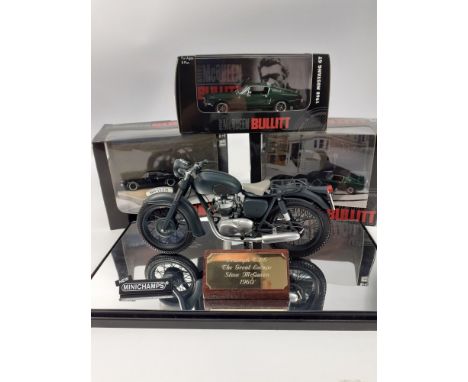 STEVE McQUEEN Greenlight diorama's series 1 &amp; 2 featuring two 1;64 scale Ford mustangs from the classic film Bullitt and 