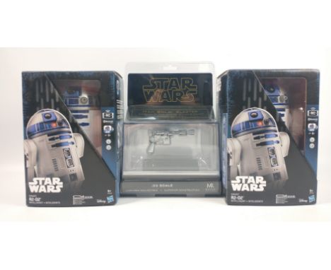 STAR WARS - A Master Replicas HAN SOLO BLASTER scaled replica (.33 scale) and not one but two boxed Smart R2-D2 intelligent f