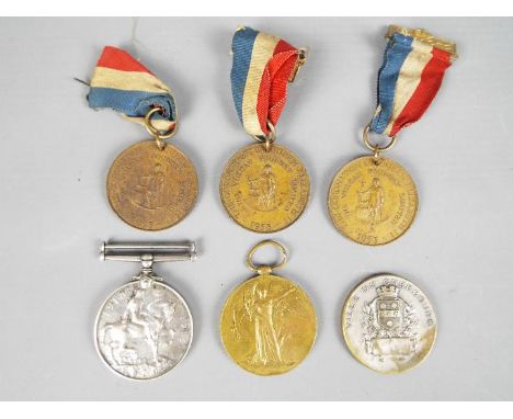 Two World War One (WWI) medals comprising Victory Medal named to 29195 PTE. A. COOK. R. S. FUS, a War Medal named to 17583 PT