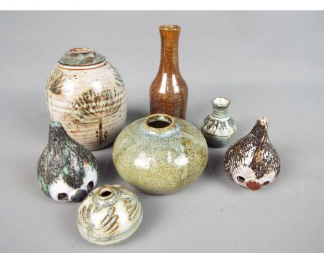 A collection of studio pottery to include Briglin Pottery and similar, largest piece approximately 12.5 cm (h)