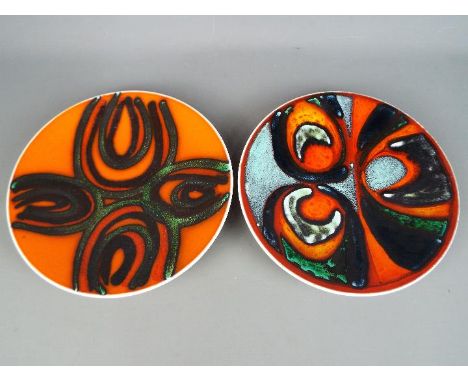 Poole - Two Poole Pottery 'Delphis' range shallow dishes, shape 4, approximately 27 cm (d). [2]