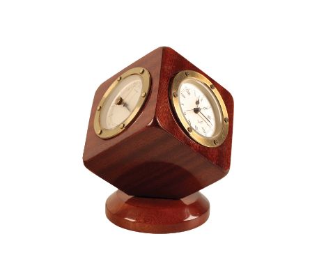 ASPREY DESK COMPENDIUM the 6cm round clock dial with sweep seconds hand, inscribed " Asprey", battery-operated movement,&nbsp