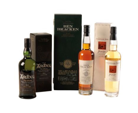 TWO BOTTLES OF SINGLE MALT SCOTCH WHISKY 1 x Ardbeg ten years old, Islay, 46%, 70cl, in carton; 1 x Ben Bracken 22 years old,