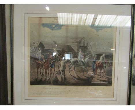 Two framed and glazed etchings 'The Surrender of Napoleon' and the first steeple chase on record (2)