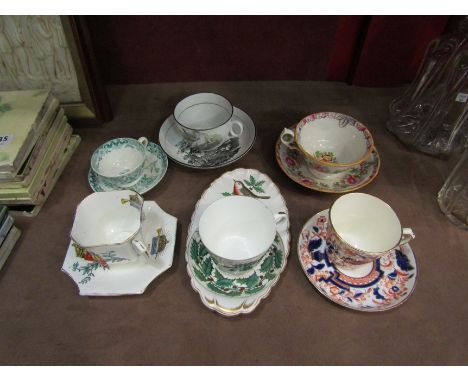 Six Victorian cups and saucers including Copeland