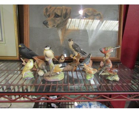Ten various ceramic bird figures including Beswick and Royal Worcester etc
