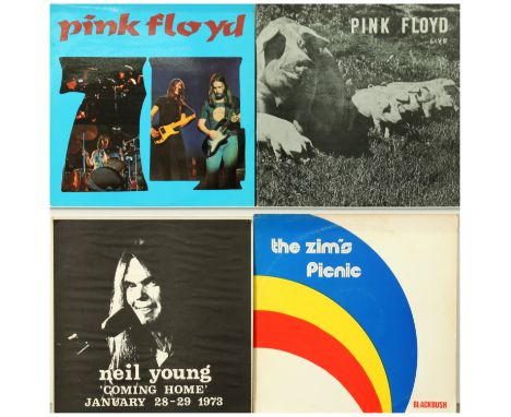A collection of Pink Floyd, Neil Young And Bob Dylan Unofficial LPs. Includes: Neil Young - Coming Home, Bob Dylan - The Zim'