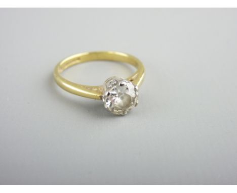 18CT GOLD DIAMOND SOLITAIRE RING, 0.75ct, 3grms, size - L, round single cut, clarity VS 1, near colourless