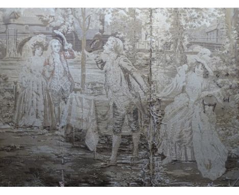 VINTAGE TAPESTRY of a classical scene, on board, 108cms x 184cms