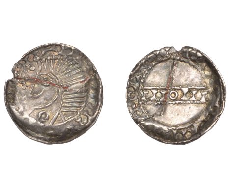 Hiberno-Scandinavian Period, Phase V, Penny, Dublin, in imitation of Æthelred II Long Cross / Harold II PAX coinage, crude bu